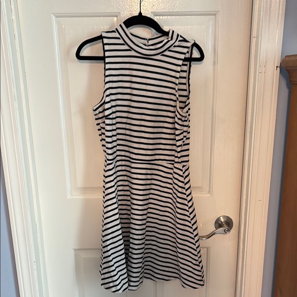Old Navy Black and White Striped Mini Dress